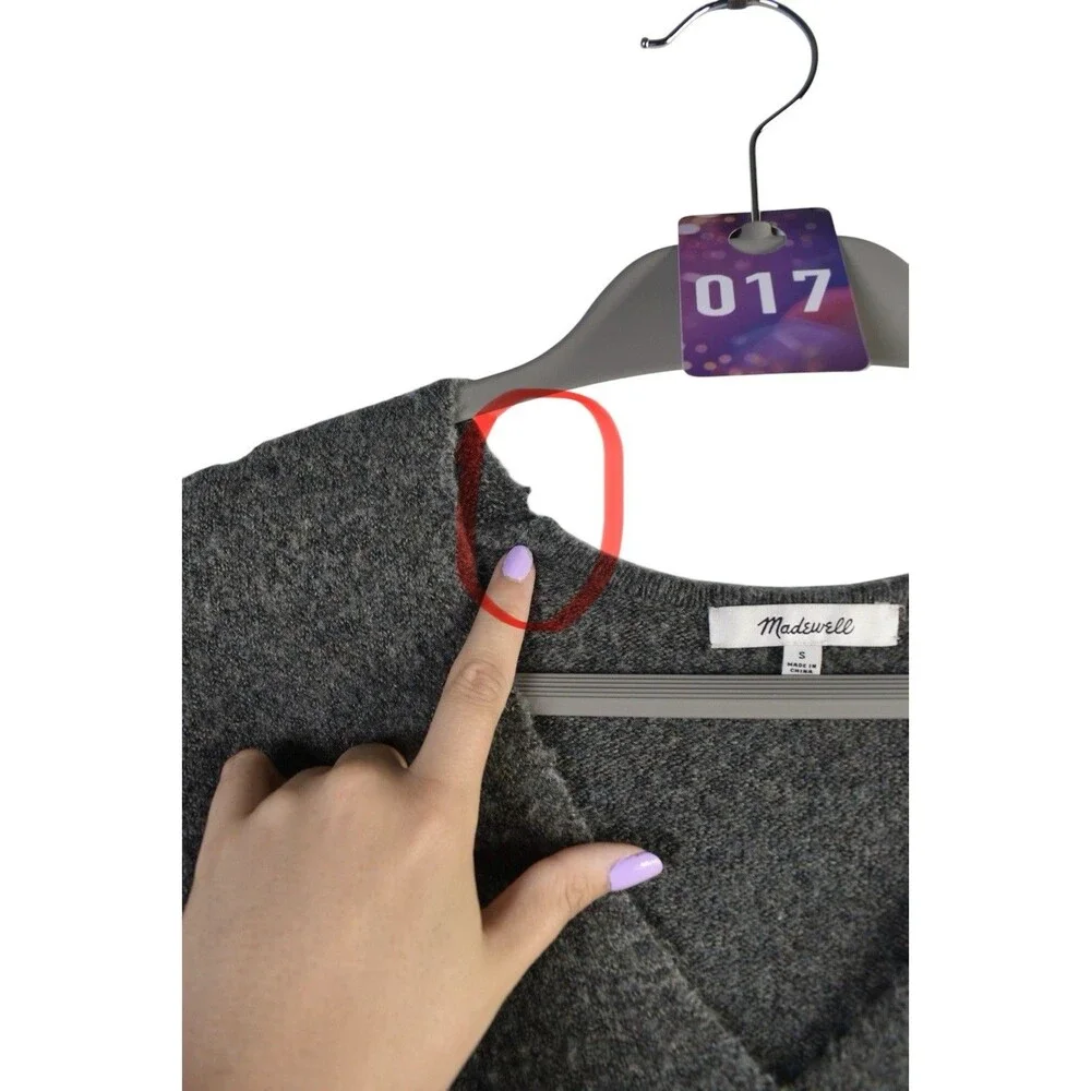 Madewell Oversized V Neck Sweater Womens Wool Blend S Cozycore Soft Grunge Gray